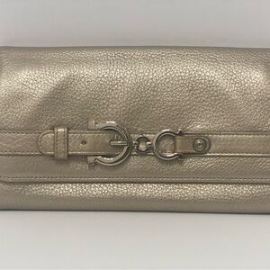Salvatore Ferragamo Metallic Leather Wallet